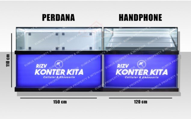 Etalase Perdana & Handphone P120x110x55 cm