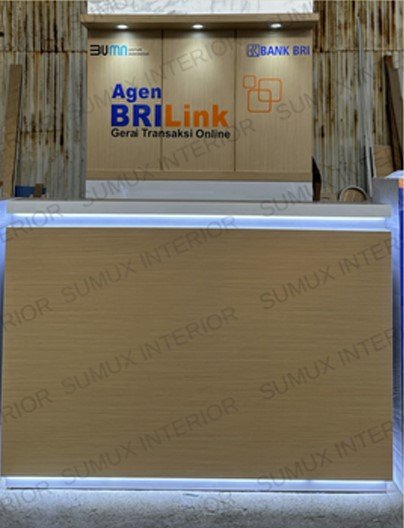 Fullset Toko Agen Bank Meja P150 cm + Backdrop 100 cm