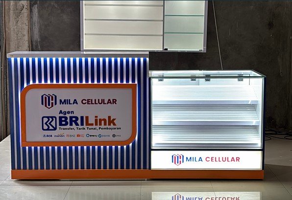 Meja P120 cm + Etalase P100 cm