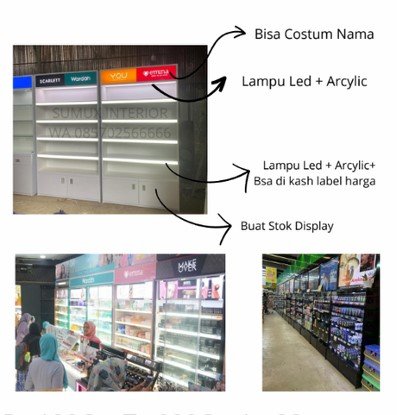 Rak Display Kosmetik P100x200x30 CM