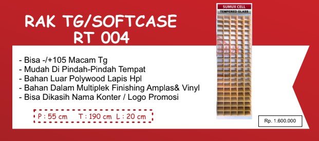 Rak TG RT 004 P55x190x20 CM