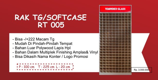 Rak TG RT 005 P100x225x10 CM