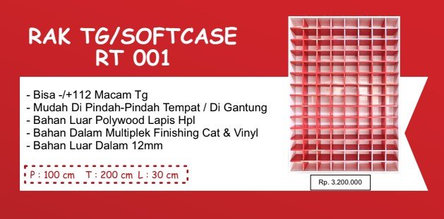 Rak TG RT001 P100x200x30 CM